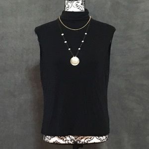 Sleeveless Mock Turtleneck Top